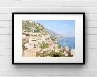 Positano Art Print, Italy Wall Art, Positano Italy, Italy Poster, Italy Art Print, Amalfi Coast Travel Gift, Italian Coast, Europe Art Print