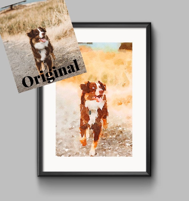 Portrait of Dog Pet Memorial Art Custom Pet Portrait Etsy