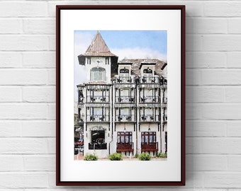 The Pearl Hotel, Alys Beach Florida, Watercolor Art Print (Digital Download)