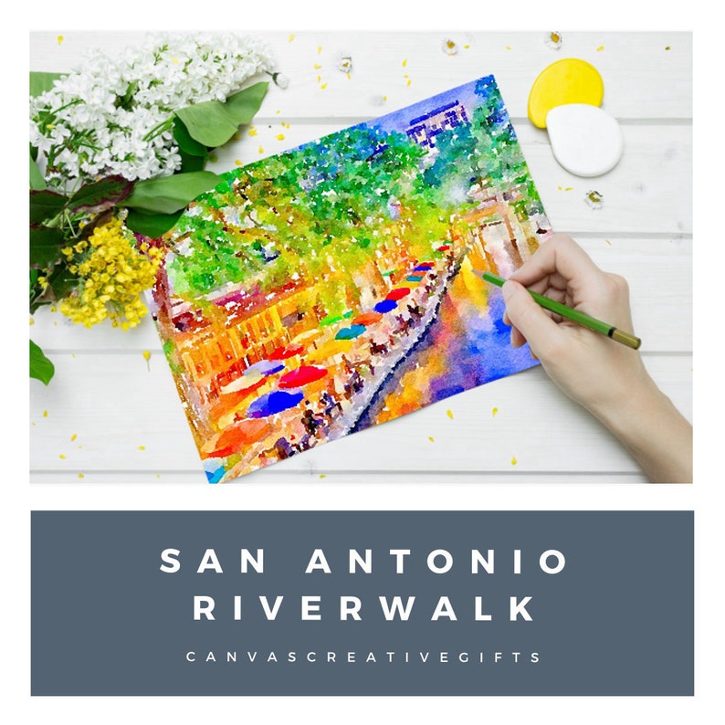 San Antonio Art Print San Antonio Riverwalk Texas Gift Etsy