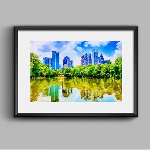 Atlanta Art Print, Atlanta Skyline, Atlanta Gift, Atlanta City Art, Watercolor Print, Atlanta Print, Georgia City Art, Atlanta Watercolor