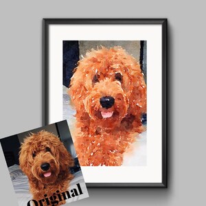 Personalized Pet Portrait, Custom Watercolor Print for Pet Lover, Paint my Dog, Dog Mom Gift, Pet Portrait Custom