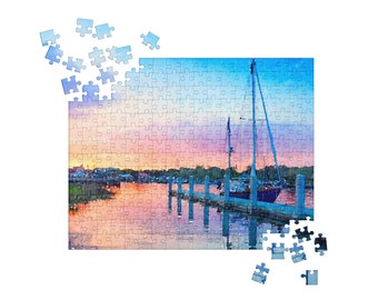 Charleston Bridge Puzzle, Unique Jigsaw puzzle, Charleston South Carolina Gift, Charleston Souvenir, Ravanel Bridge, Bridge Art Print