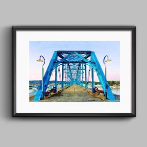 Chattanooga Art Print, Chattanooga Walking Bridge, Printable Wall Decor, Bridge Watercolor, Chattanooga Painting, Chattanooga Gift
