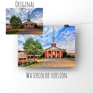 Personalized Christmas Gift, Picture to Painting, Watercolor Print Custom photo Gift, Custom Watercolor Painting, Photo to Watercolor Print