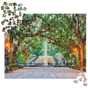 Savvanah Georgia Puzzle, Savannah Jigsaw Puzzle, Savannah Georgia Gift, Savannah Forsyth Park Fountain, Puzzle for Adults, Puzzle Gift