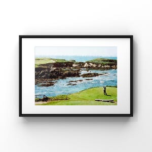 Pebble Beach Golf Course Wall Art, Pebble Beach Monterey Peninsula Golf Decor, Golf Lover Gift