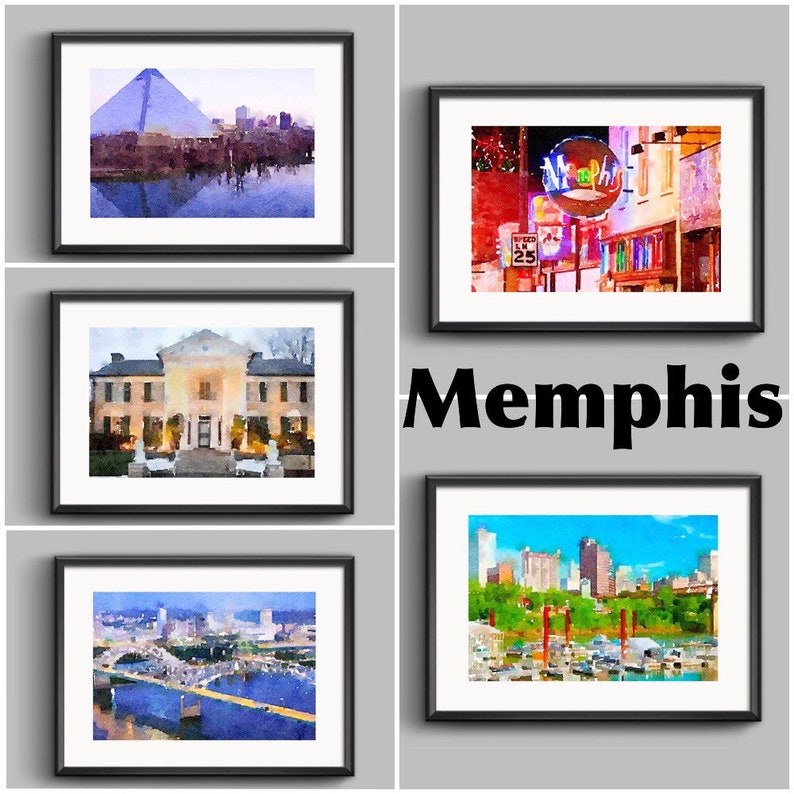 Memphis Gallery Wall Memphis Tennessee Art Prints Elvis Etsy