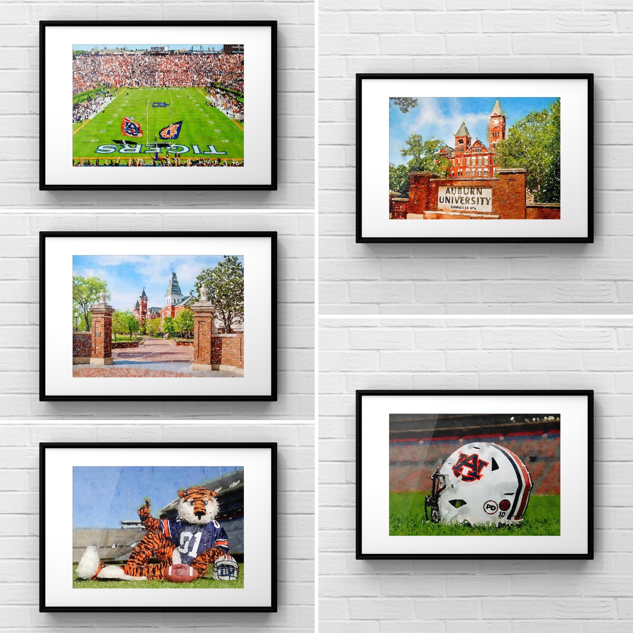 Auburn Wall Art Auburn University Football Auburn Tigers Etsy