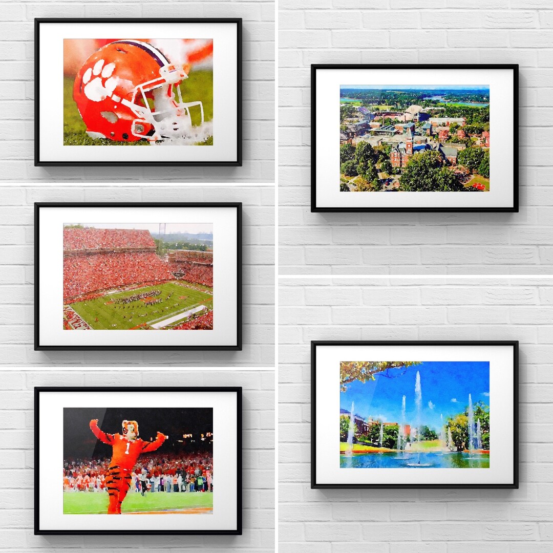 Clemson Wall Art, Clemson University Football, Clemson Tigers Art Prints, South Carolina Wall