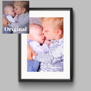 Personalized Watercolor Print, Custom Watercolor Gift for Her, Watercolour Painting from Photo
