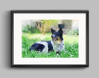 Pet Memorial, Pet Portrait, Dog Memorial, Dog Portrait, Pet Loss Gift, Pet Loss, Custom Watercolor Print