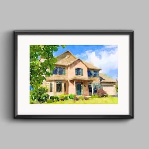 Realtor Gift, House Warming Gift, Realtor Closing Gift, Personalized Housewarming Gift, Watercolor from Photo, Real Estate Close Gift