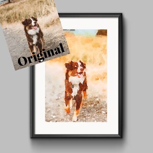Personalized Dog Portrait Watercolor | Custom Pet Art | Dog Lover Gift