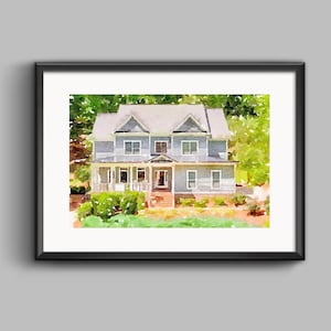 Custom House Portrait, Housewarming Gift, First Home Gift, Home Illustration, Home Art, Watercolor Home Portrait, Realtor Closing Gift
