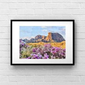 Big Bend National Park, Texas Wall Art, Big Bend Watercolor Print, Landscape Wall Art, Landscape Art, Mountain Wall Art, Mountain Art