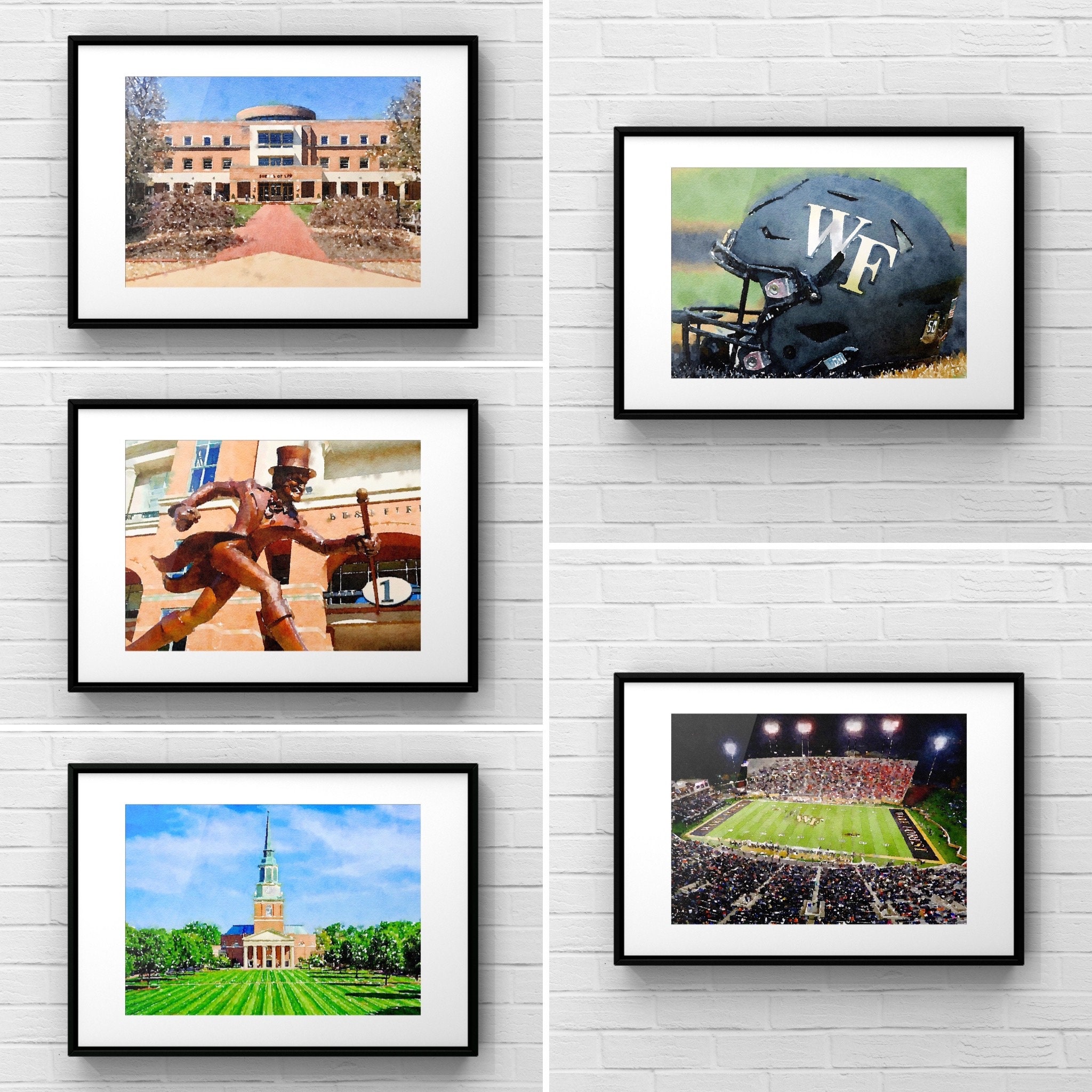 Wake Forest Wall Art North Carolina Gifts Wake Forest Demon Etsy