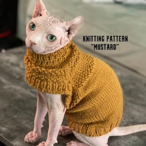 PDF PATTERN! Sweater, hand-knitted sphynx sweater, sweater for dogs or cats, knit sweater for cat