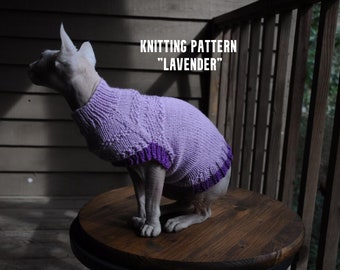 PDF PATTERN!! Sweater,open arm hand-knitted sphynx sweater, sweater for dogs or cats, knit sweater for cat