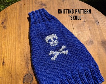 PDF PATTERN! Tank Top "Skull", hand-knitted sphynx sweater, sweater for dogs or cats, knit sweater for cat