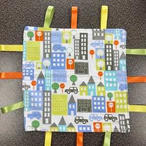 Baby ribbon mini blanket / Lovey / tag blanket