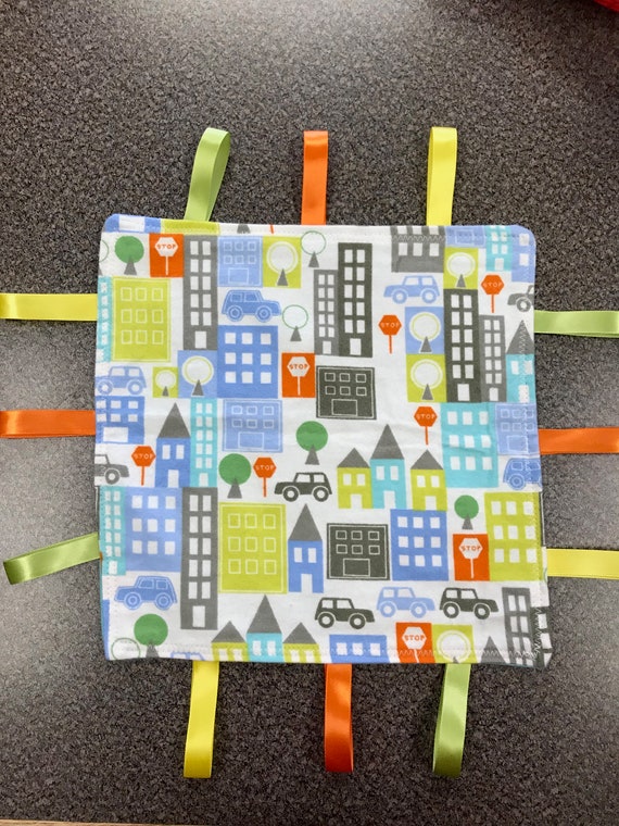 Baby Ribbon Mini Blanket Lovey Tag Blanket