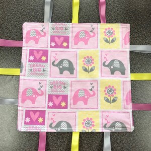 Baby ribbon mini blanket / Lovey / tag blanket