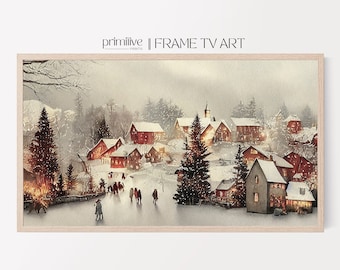 Arte televisivo de Pueblo Navideño • Pueblo invernal nevado (Descarga digital)