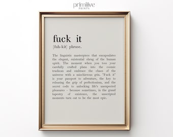 Funny Definition Print | Minimalist Humor Wall Art (Digital Download)