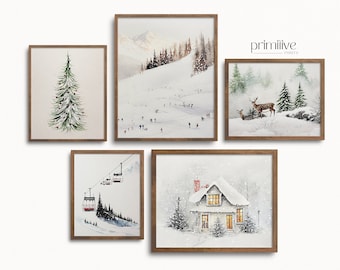 Winter Gallery Wall Set | Festive Home Decor | Digital PRINTABLE Artwork | Seasonal Holiday Art | Digital Christmas Prints | SET021