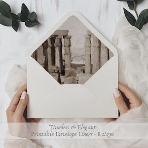 European Architecture Envelope Liner | Printable Greek Wedding Stationery | Classical Architecture Envelope Liner | Digital Download DIY