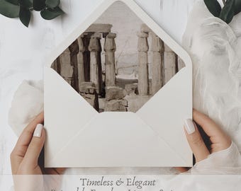 Greek Ruins Envelope Liner | Printable Wedding Stationery (Digital Download)
