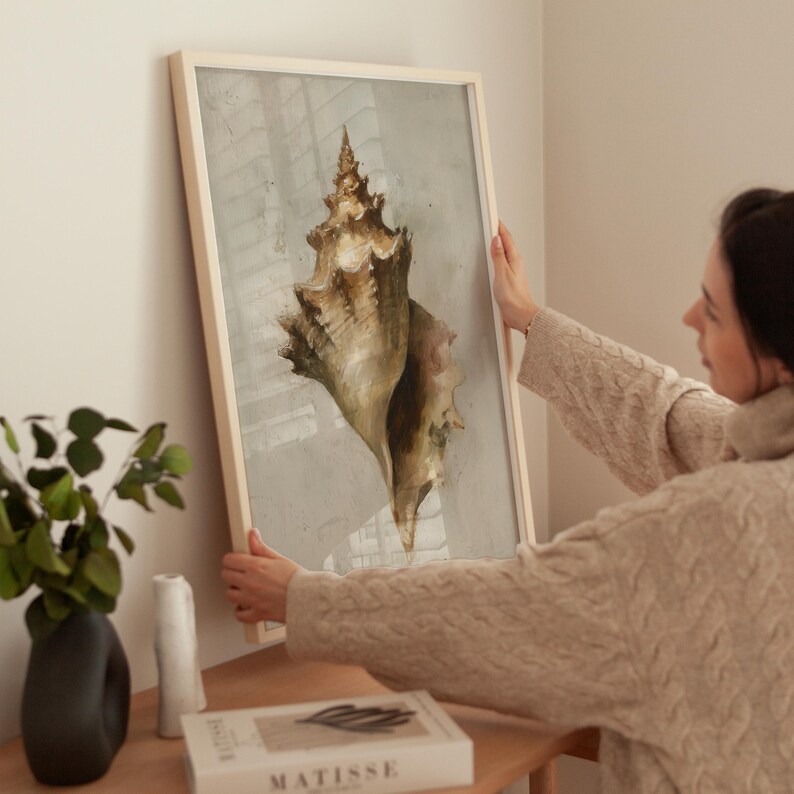 Vintage Seashell PRINTABLE Wall Art: Coastal Conch Shell Print ...