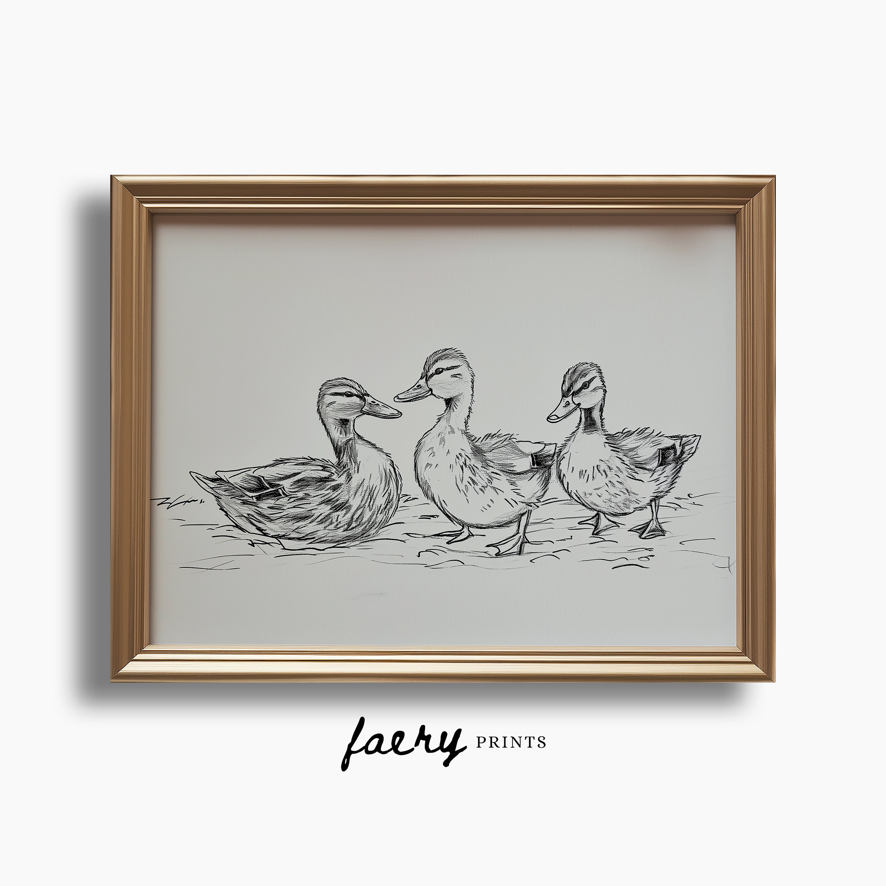 Duck Print | Vintage PRINTABLE Wall Art | Duck Pen Sketch | Wildlife Duckling Nursery Wall Art | Countryside Illustration Home Decor | #778