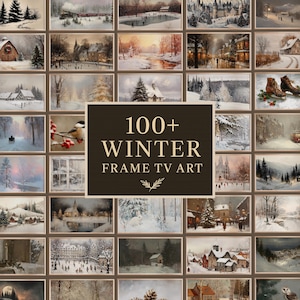 Winterlandschapskunstset: 100+ vakantie Samsung Frame tv-screensavers (digitale download)