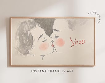 Vintage Valentine's Kiss Samsung Frame TV Art (Digital Download)