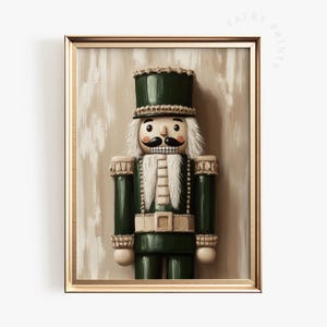 Smaragdgrönt Nötknäppare Jultryck | Vintage Juldekoration (Digital Nedladdning)