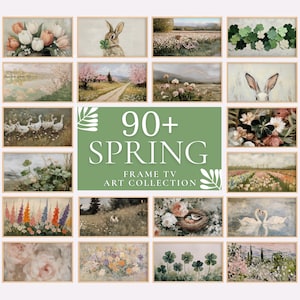 Spring & Easter Frame TV Art Bundle: Floral Farmhouse Vintage Screensaver Set (Digital Download)