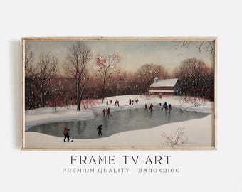 Ice Skating Winter Landscape Samsung Frame TV Art (Digital Download)
