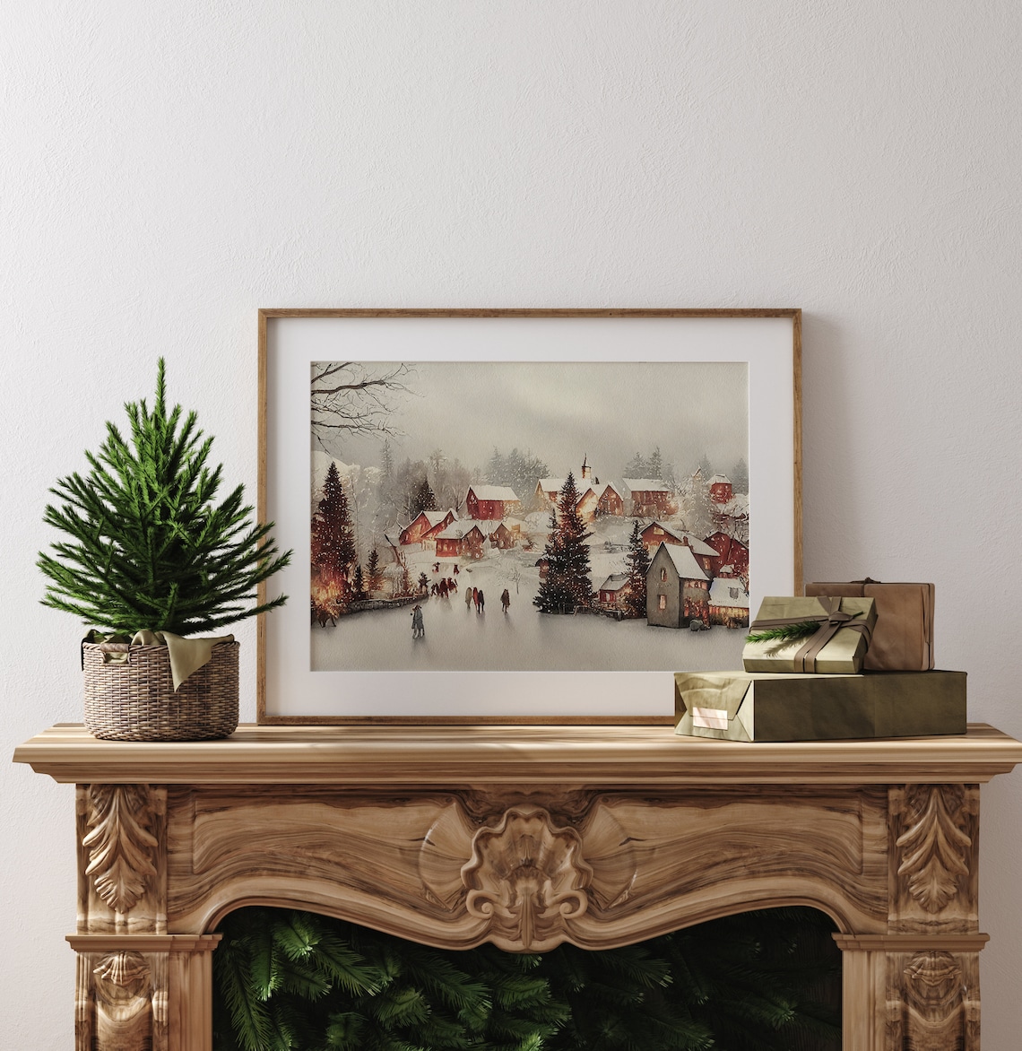 Winter Print Watercolor Christmas Painting PRINTABLE Wall - Etsy