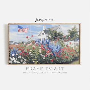 American Flag Samsung Frame TV Art | 4th of July Frame TV Art | Patriotic Summer Frame TV Digital Download | Coastal Art | S269