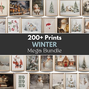 Winter Print Bundle | Christmas PRINTABLE Art | SET of Seasonal Holiday Art Prints | 200 Winter Snow Digital Prints | Winter Shop Collection