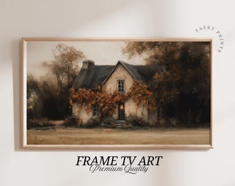 Fall Cottage Frame TV Art | Rustic Autumn Screensaver (Digital Download)