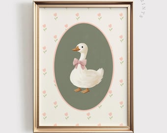 Duck Nursery Print | Cottagecore Animal Illustration (Digital Download)