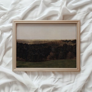 Moody Landscape PRINTABLE Wall Art Print | Dark Neutral Landscape Painting | Vintage Rustic Mountain Art | #460