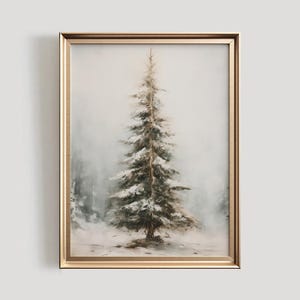 Winter Forest Print | Winter PRINTABLE Wall Art | Snowy Tree Print | Winter Landscape Painting Painting | Vintage Style Snow Decor | #636