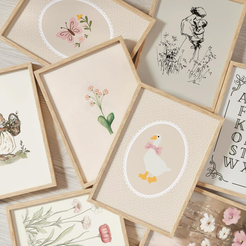 Girl Nursery Print Bundle | Pink Baby Room PRINTABLE Wall Art ...