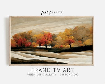 Herfstlandschap Samsung Frame TV Art, herfstgebladerte (digitale download)