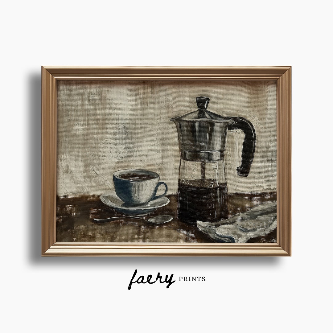 Vintage Coffee Print PRINTABLE Wall Art Coffee Still Life Painting ...
