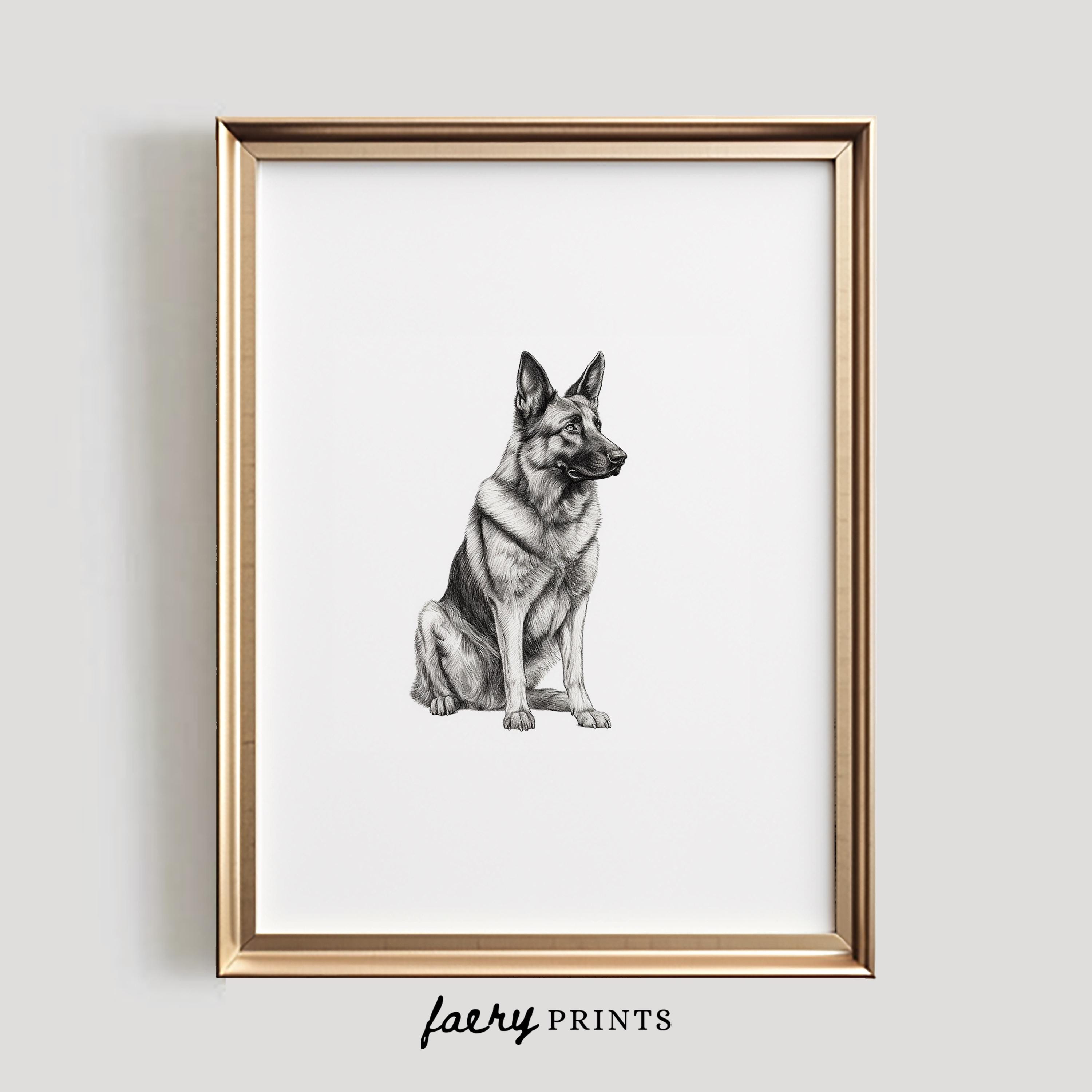 Schäferhund skizze - Etsy Schweiz, image size:3000x3000